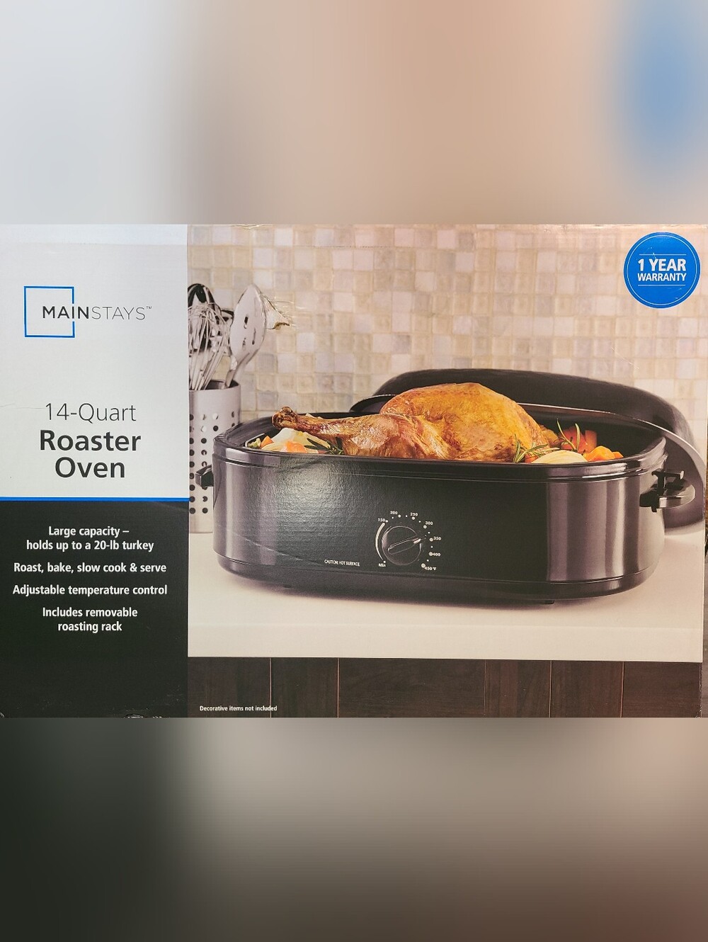 MainStays - 14 Quart Electric Roaster Oven in Black